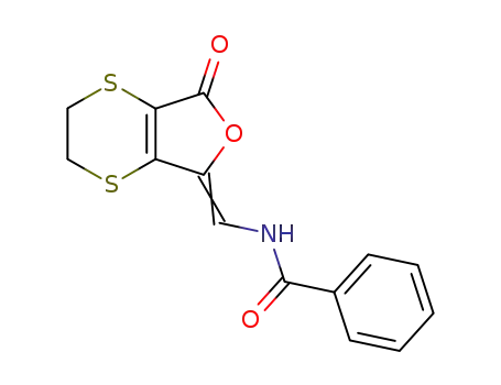 Molecular Structure of 63186-10-7 (Benzamide,
N-[(2,3-dihydro-7-oxo-1,4-dithiino[2,3-c]furan-5(7H)-ylidene)methyl]-)