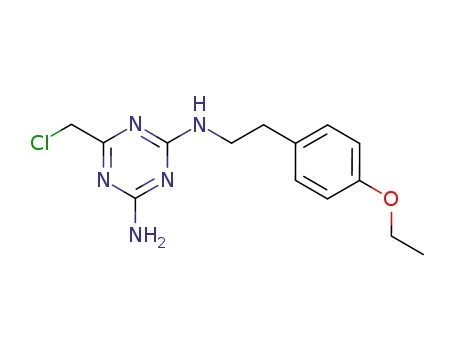 Molecular Structure of 65902-21-8 (1,3,5-Triazine-2,4-diamine,
6-(chloromethyl)-N-[2-(4-ethoxyphenyl)ethyl]-)