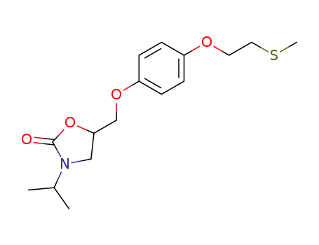 Molecular Structure of 53936-83-7 (2-Oxazolidinone,
3-(1-methylethyl)-5-[[4-[2-(methylthio)ethoxy]phenoxy]methyl]-)
