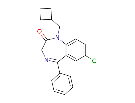 Molecular Structure of 30896-71-0 (2H-1,4-Benzodiazepin-2-one,
7-chloro-1-(cyclobutylmethyl)-1,3-dihydro-5-phenyl-)