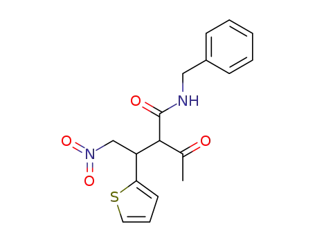 Molecular Structure of 62384-52-5 (2-Thiophenepropanamide, a-acetyl-b-(nitromethyl)-N-(phenylmethyl)-)