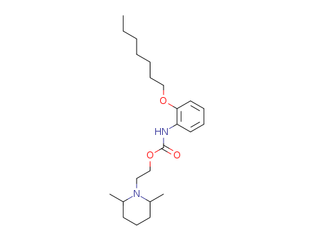 Molecular Structure of 69853-02-7 (Carbamic acid, [2-(heptyloxy)phenyl]-,
2-(2,6-dimethyl-1-piperidinyl)ethyl ester)