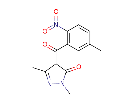 Molecular Structure of 63156-26-3 (3H-Pyrazol-3-one, 2,4-dihydro-2,5-dimethyl-4-(5-methyl-2-nitrobenzoyl)-)