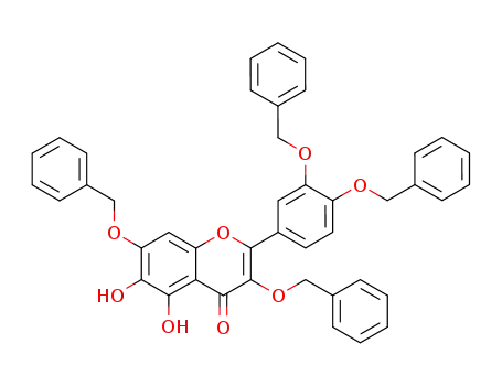 Molecular Structure of 67443-85-0 (4H-1-Benzopyran-4-one,
2-[3,4-bis(phenylmethoxy)phenyl]-5,6-dihydroxy-3,7-bis(phenylmethoxy)
-)