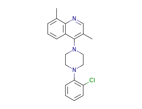 Molecular Structure of 64178-40-1 (Quinoline, 4-[4-(2-chlorophenyl)-1-piperazinyl]-3,8-dimethyl-)