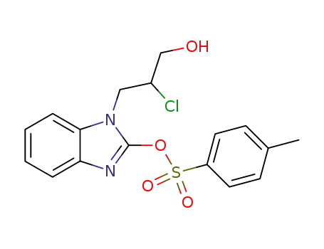 Molecular Structure of 61986-32-1 (1H-Benzimidazole-1-propanol,
b-chloro-2-[[(4-methylphenyl)sulfonyl]oxy]-)