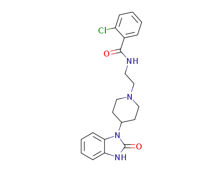 Molecular Structure of 63004-44-4 (Benzamide,
2-chloro-N-[2-[4-(2,3-dihydro-2-oxo-1H-benzimidazol-1-yl)-1-piperidinyl
]ethyl]-)