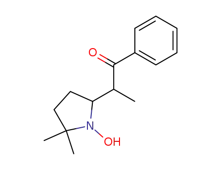 Molecular Structure of 61856-55-1 (1-Propanone, 2-(1-hydroxy-5,5-dimethyl-2-pyrrolidinyl)-1-phenyl-)