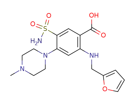 Benzoic acid,
5-(aminosulfonyl)-2-[(2-furanylmethyl)amino]-4-(4-methyl-1-piperazinyl)-
