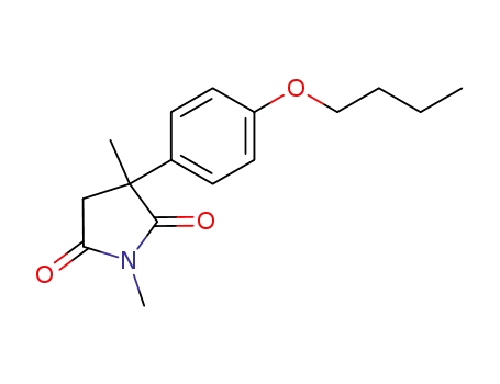 Molecular Structure of 62582-38-1 (2,5-Pyrrolidinedione, 3-(4-butoxyphenyl)-1,3-dimethyl-)