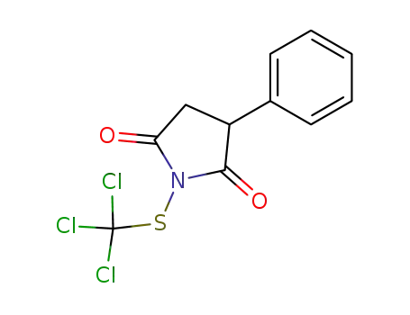 Molecular Structure of 64673-50-3 (2,5-Pyrrolidinedione, 3-phenyl-1-[(trichloromethyl)thio]-)