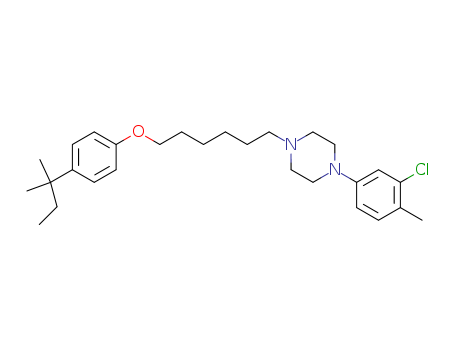1-(3-chloro-4-methylphenyl)-4-[6-[4-(2-methylbutan-2-yl)phenoxy]hexyl]piperazine