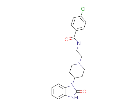 Molecular Structure of 63004-43-3 (Benzamide,
4-chloro-N-[2-[4-(2,3-dihydro-2-oxo-1H-benzimidazol-1-yl)-1-piperidinyl
]ethyl]-)