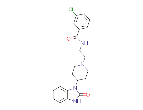 Molecular Structure of 63004-62-6 (Benzamide,
3-chloro-N-[2-[4-(2,3-dihydro-2-oxo-1H-benzimidazol-1-yl)-1-piperidinyl
]ethyl]-)