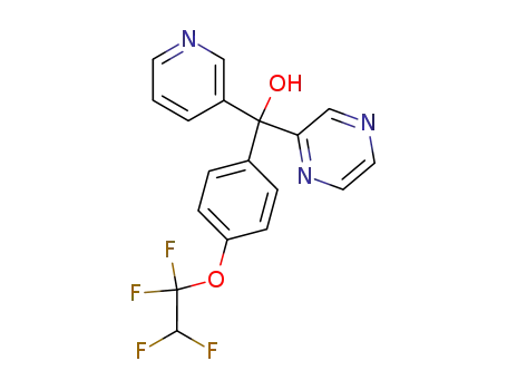 Molecular Structure of 56426-03-0 (Pyrazinemethanol, a-3-pyridinyl-a-[4-(1,1,2,2-tetrafluoroethoxy)phenyl]-)