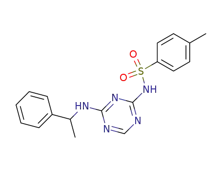 Molecular Structure of 63671-23-8 (Benzenesulfonamide,
4-methyl-N-[4-[(1-phenylethyl)amino]-1,3,5-triazin-2-yl]-)