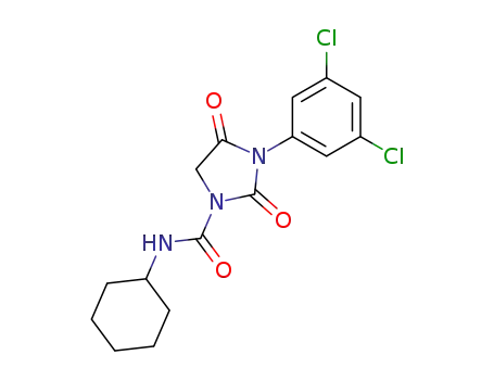 Molecular Structure of 64224-97-1 (1-Imidazolidinecarboxamide,
N-cyclohexyl-3-(3,5-dichlorophenyl)-2,4-dioxo-)