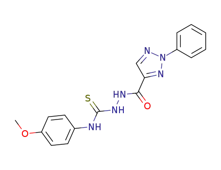 Molecular Structure of 62289-69-4 (2H-1,2,3-Triazole-4-carboxylic acid, 2-phenyl-,
2-[[(4-methoxyphenyl)amino]thioxomethyl]hydrazide)