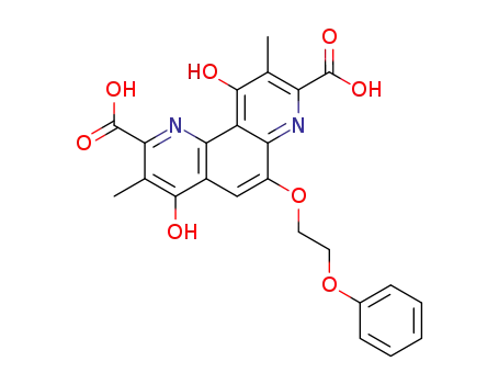 Molecular Structure of 55959-40-5 (1,7-Phenanthroline-2,8-dicarboxylic acid,
4,10-dihydroxy-3,9-dimethyl-6-(2-phenoxyethoxy)-)