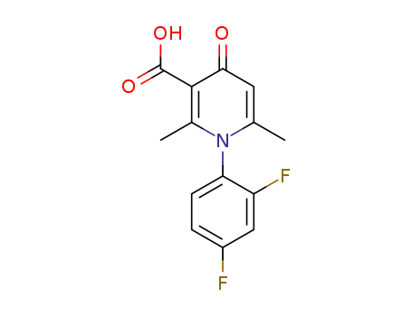 Molecular Structure of 64979-76-6 (3-Pyridinecarboxylic acid,
1-(2,4-difluorophenyl)-1,4-dihydro-2,6-dimethyl-4-oxo-)
