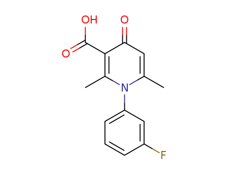 Molecular Structure of 64979-57-3 (3-Pyridinecarboxylic acid,
1-(3-fluorophenyl)-1,4-dihydro-2,6-dimethyl-4-oxo-)