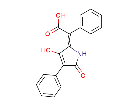 Molecular Structure of 61589-59-1 (Benzeneacetic acid,
a-(1,5-dihydro-3-hydroxy-5-oxo-4-phenyl-2H-pyrrol-2-ylidene)-)