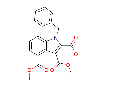 Molecular Structure of 94870-43-6 (1H-Indole-2,3,4-tricarboxylic acid, 1-(phenylmethyl)-, trimethyl ester)