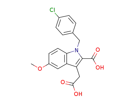 3-carboxymethyl-1-(4-chloro-benzyl)-5-methoxy-indole-2-carboxylic acid