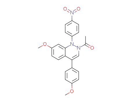 Molecular Structure of 63153-98-0 (Cinnoline,
2-acetyl-1,2-dihydro-7-methoxy-4-(4-methoxyphenyl)-1-(4-nitrophenyl)-)