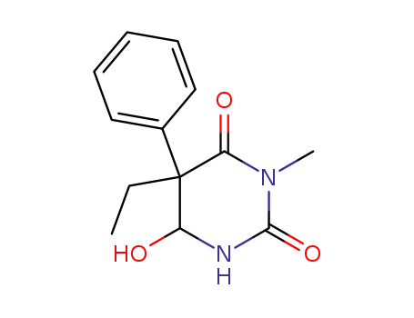 Molecular Structure of 60782-05-0 (2,4(1H,3H)-Pyrimidinedione,
5-ethyldihydro-6-hydroxy-3-methyl-5-phenyl-)