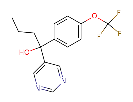 Molecular Structure of 56425-94-6 (5-Pyrimidinemethanol, a-propyl-a-[4-(trifluoromethoxy)phenyl]-)