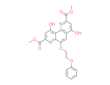 Molecular Structure of 55959-19-8 (1,7-Phenanthroline-2,8-dicarboxylic acid,
4,10-dihydroxy-6-(2-phenoxyethoxy)-, dimethyl ester)