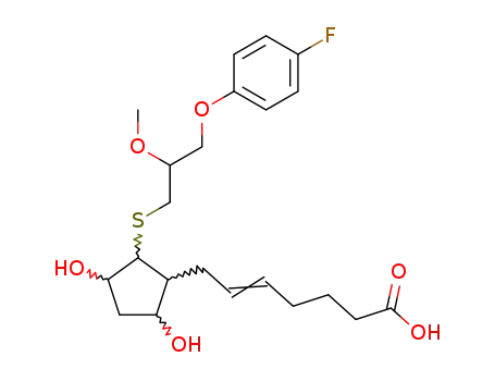 Molecular Structure of 61507-57-1 (5-Heptenoic acid,
7-[2-[[3-(4-fluorophenoxy)-2-methoxypropyl]thio]-3,5-dihydroxycyclopent
yl]-)