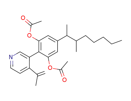 Molecular Structure of 63084-19-5 (1,3-Benzenediol,
5-(1,2-dimethylheptyl)-2-[4-(1-methylethenyl)-3-pyridinyl]-, 1,3-diacetate)