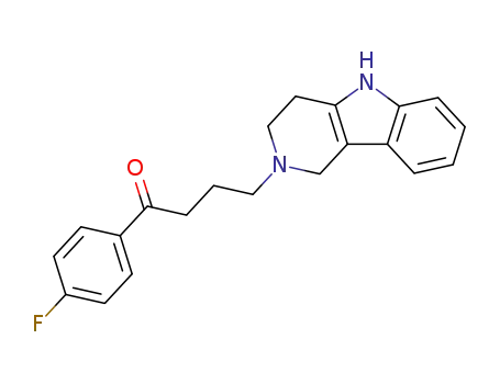 Molecular Structure of 39130-37-5 (1-Butanone,
1-(4-fluorophenyl)-4-(1,3,4,5-tetrahydro-2H-pyrido[4,3-b]indol-2-yl)-)