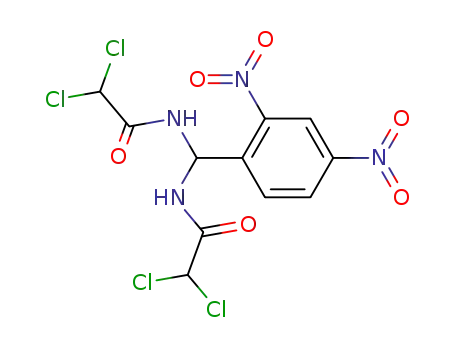 Molecular Structure of 58085-00-0 (Acetamide, N,N'-[(2,4-dinitrophenyl)methylene]bis[2,2-dichloro-)