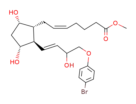Molecular Structure of 61189-05-7 (5-Heptenoic acid,
7-[2-[4-(4-bromophenoxy)-3-hydroxy-1-butenyl]-3,5-dihydroxycyclopentyl
]-, methyl ester)