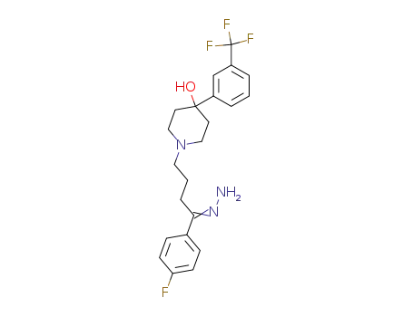 Molecular Structure of 51308-84-0 (1-Butanone,
1-(4-fluorophenyl)-4-[4-hydroxy-4-[3-(trifluoromethyl)phenyl]-1-piperidinyl
]-, hydrazone)