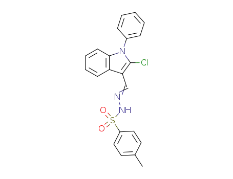 Molecular Structure of 70952-13-5 (Benzenesulfonicacid, 4-methyl-, 2-[(2-chloro-1-phenyl-1H-indol-3-yl)methylene]hydrazide)