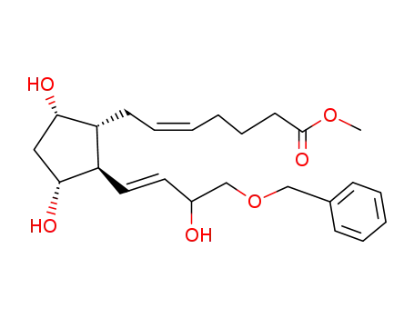 Molecular Structure of 61189-04-6 (5-Heptenoic acid,
7-[3,5-dihydroxy-2-[3-hydroxy-4-(phenylmethoxy)-1-butenyl]cyclopentyl]-,
methyl ester)