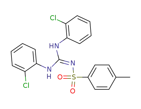 Molecular Structure of 64287-35-0 (Benzenesulfonamide,
N-[bis[(2-chlorophenyl)amino]methylene]-4-methyl-)