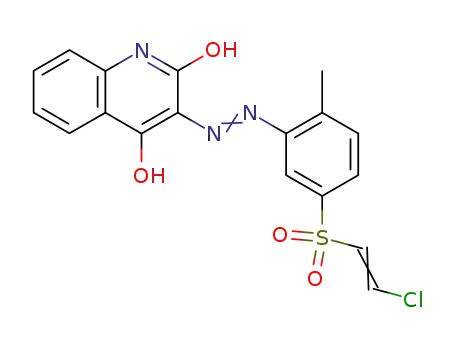 Molecular Structure of 66831-00-3 (2(1H)-Quinolinone,
3-[[5-[(2-chloroethenyl)sulfonyl]-2-methylphenyl]azo]-4-hydroxy-)