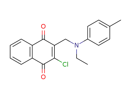 Molecular Structure of 39199-70-7 (1,4-Naphthalenedione, 2-chloro-3-[[ethyl(4-methylphenyl)amino]methyl]-)