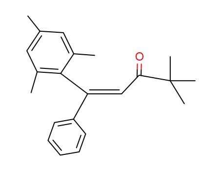 Molecular Structure of 65688-16-6 (1-Penten-3-one, 4,4-dimethyl-1-phenyl-1-(2,4,6-trimethylphenyl)-, (Z)-)