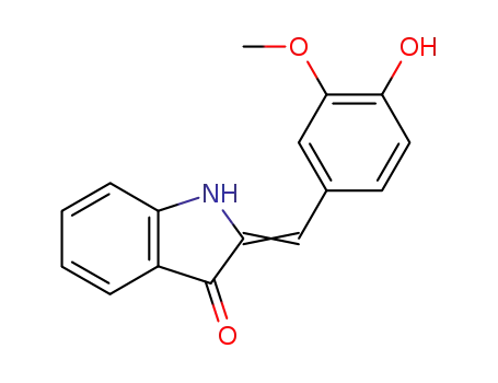 Molecular Structure of 39830-77-8 (3H-Indol-3-one, 1,2-dihydro-2-[(4-hydroxy-3-methoxyphenyl)methylene]-)