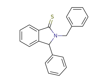 Molecular Structure of 61125-23-3 (1H-Isoindole-1-thione, 2,3-dihydro-3-phenyl-2-(phenylmethyl)-)