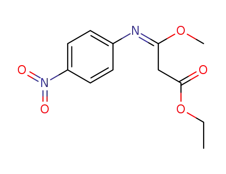 Molecular Structure of 63745-96-0 (Propanoic acid, 3-methoxy-3-[(4-nitrophenyl)imino]-, ethyl ester)