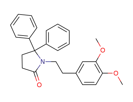 Molecular Structure of 63123-92-2 (2-Pyrrolidinone, 1-[2-(3,4-dimethoxyphenyl)ethyl]-5,5-diphenyl-)