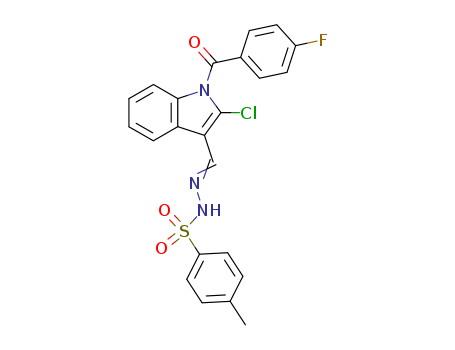 Benzenesulfonic acid,4-methyl-, 2-[[2-chloro-1-(4-fluorobenzoyl)-1H-indol-3-yl]methylene]hydrazide cas  70993-84-9