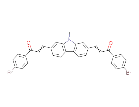 Molecular Structure of 61299-53-4 (2-Propen-1-one,
3,3'-(9-methyl-9H-carbazole-2,7-diyl)bis[1-(4-bromophenyl)-)
